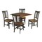 International Concepts 36 in. Solid Wood Square Dual Drop Leaf Dining Table with 4 Chairs in Hickory/Washed Coal K45-36SDP-C10-4 - alternate 1